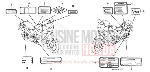 ETIQUETTE DE PRECAUTIONS XL650V5 de 2005